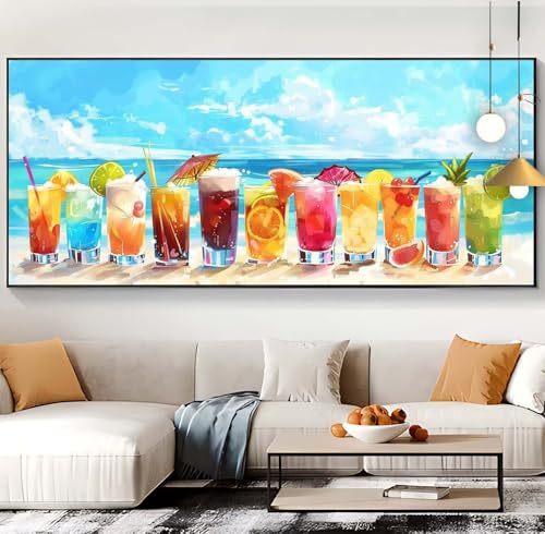 Painting diamant plage 60x130cm le cadeau femme idéal pour loisirs créatifs