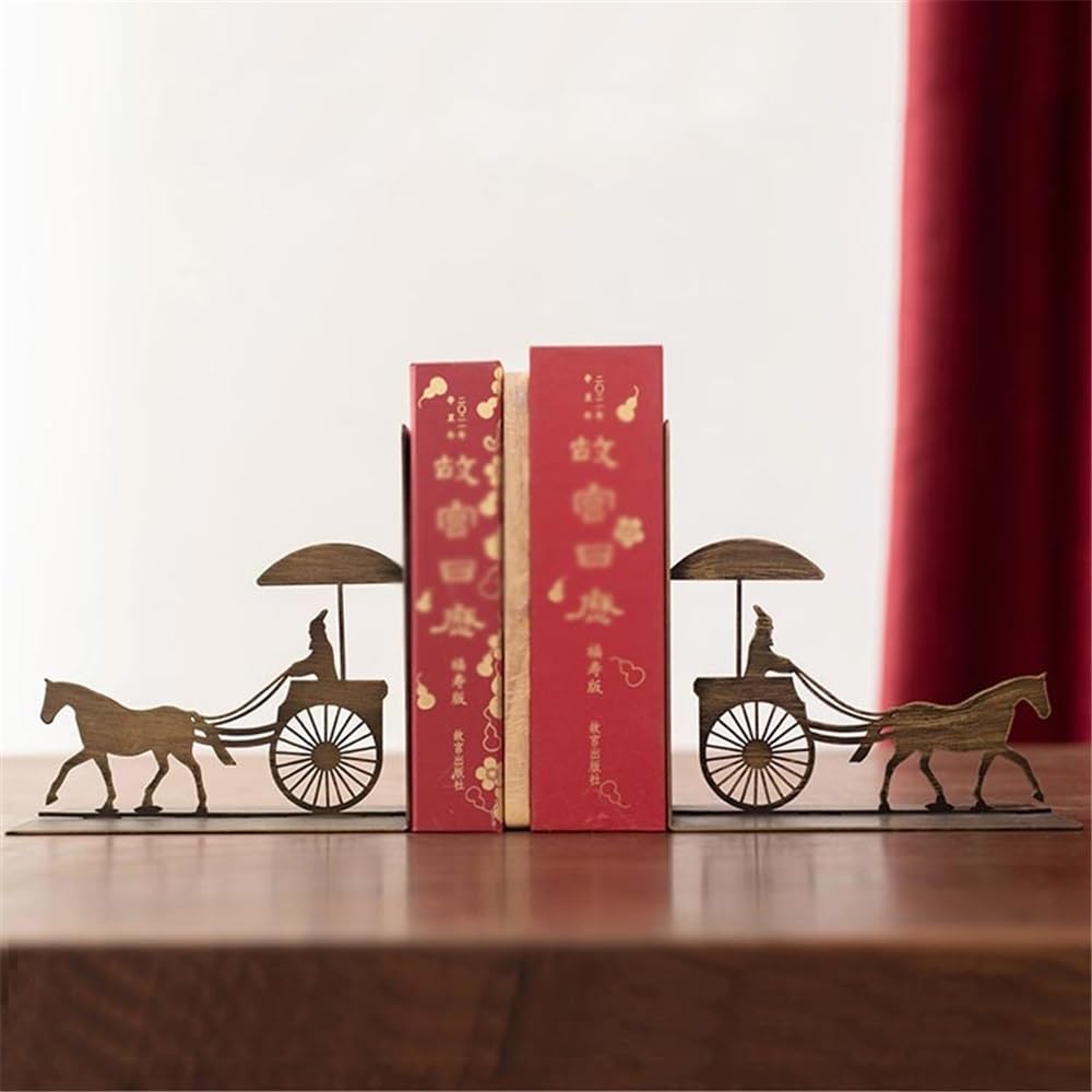 Fermalibri Fermalibri Decorativi - Supporto for Libri Antico a Forma di Auto e Cavallo for la Decorazione di librerie e scrivanie da Ufficio in casa Fermalibri per Mensole