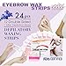 Waxkiss Eyebrows Wax Strips Cold Waxing Strip for Eyebrow Hair Removal Home and Traveling Wax Strips Ready to Use 24 Strips (12 double - side)