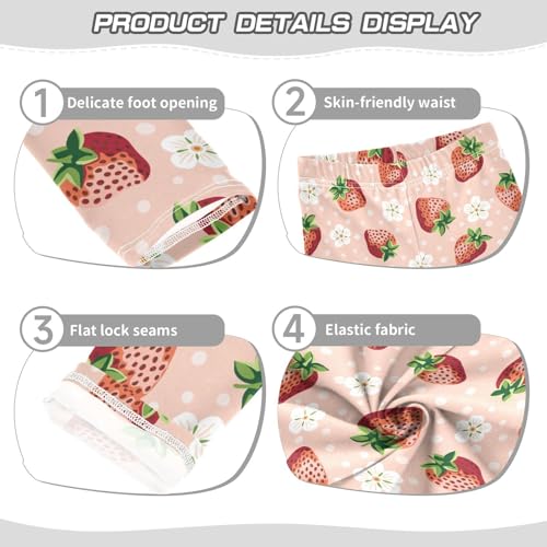 Berry Polka Dot Girls Leggings,Workout Leggings for Girls Toddler Athletic Leggings Size for 3-10T3