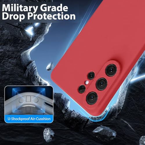 Image of LIRAMARK Liquid Silicone Soft Back Cover Case for Samsung Galaxy S26 Ultra 5G| Soft Micro-Fibre Lining Inside | Camera Protection Bump (Red)