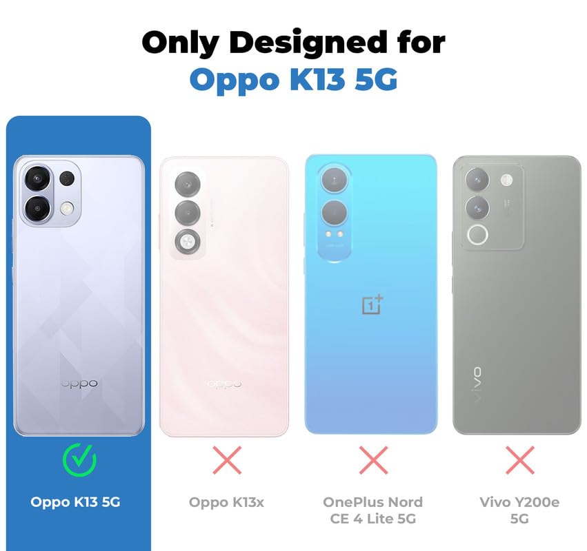 Image of Mr. Case Back Cover for Oppo K13 5G Sleek Frosted Translucent Back Only Compatible with Wireless Magnetic Accessories | Anti-Scratch Shockproof Phone Case - Black