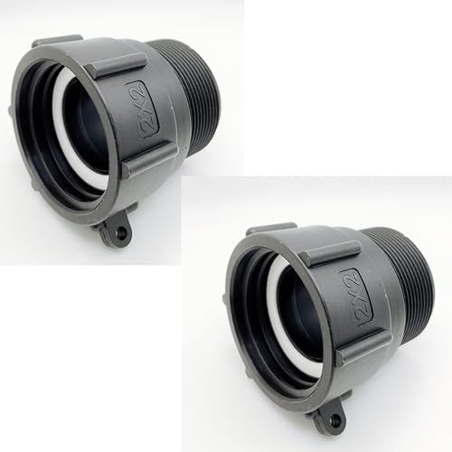 IBC - Adaptador de accesorios de mano, rosca gruesa de contrafuerte hembra de 2 pulgadas, rosca macho NPT de 275 galones, conector de tanque de agua