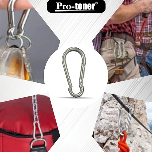 Image of Protoner Wall Mount Hook with Mounting Plate, Heavy-Duty Metal Snap for Battle Rope, Punching Bag Hanger, Boxing Bag, Hammock, Swing, Black