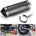 Silencieux Moto,38mm Silencieux Moto Universelle Echappement Moto enfiler avec chicane amovible et entrée pour motos Couleur fibre de carbone
