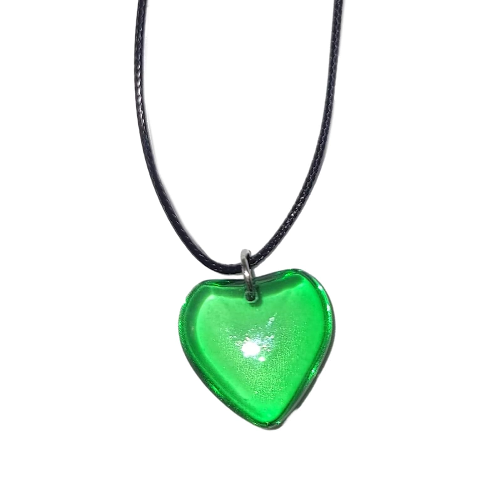 ROYJJ Goth Black Rope Big Loves Heart Pendant Choker Necklace for Women Elegant Adjustable Chain Simple Jewelry Glaze love necklace