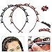 Produktbild 4PCS Twist Clip Stirnband,Double Bangs Hairstyle Hairpin,Frisurenhilfe Haarreif,Doppelknall Haarnadel,Frisurenhilfe Damen,Double Bangs,Mehrschichtiges Stirnband,Haarband Clips (Schwarz + Braun)