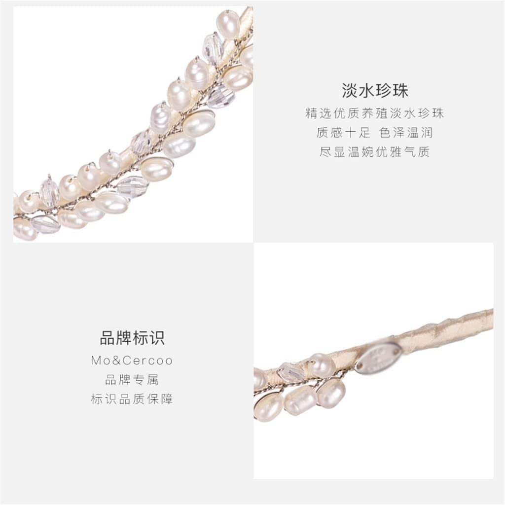 Fascia per capelli squisita con accenti di cristallo e perline per capelli da donnaA