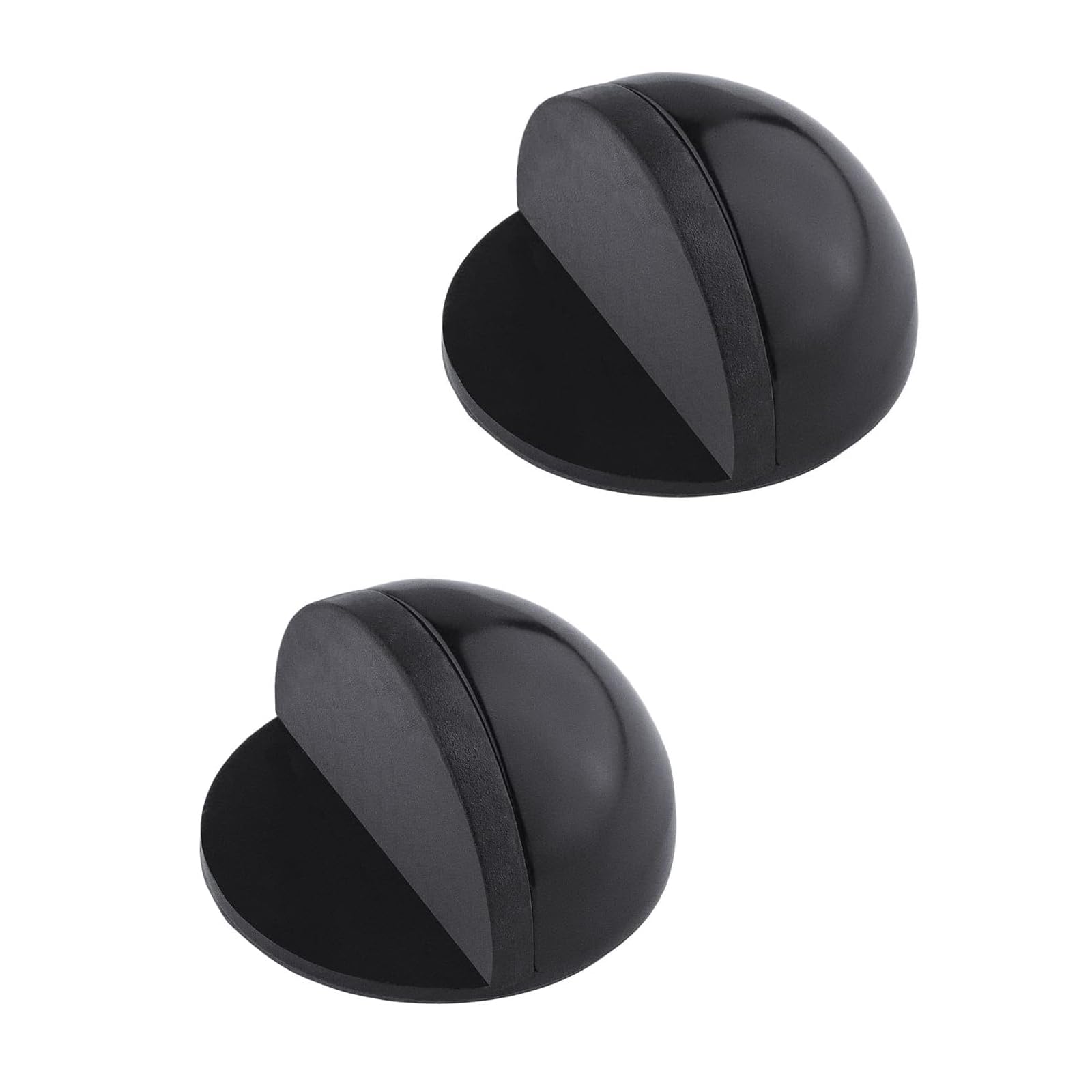 Black Door Stop, 2 Pcs Door Stoppers for Floor, Stainless Steel Non Perforated Door Stopper, Used to Protect Walls, Doors, and Baseboards, Suitable for Homes and Offices
