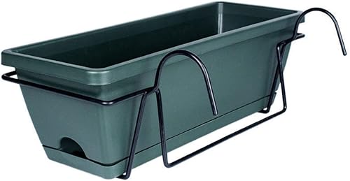 Miniatura 5 de Maceta de barandilla de balcón, maceta para ventana, maceta colgante, riel, maceta de cultivo de verduras, canasta para jardín, porche, patio,