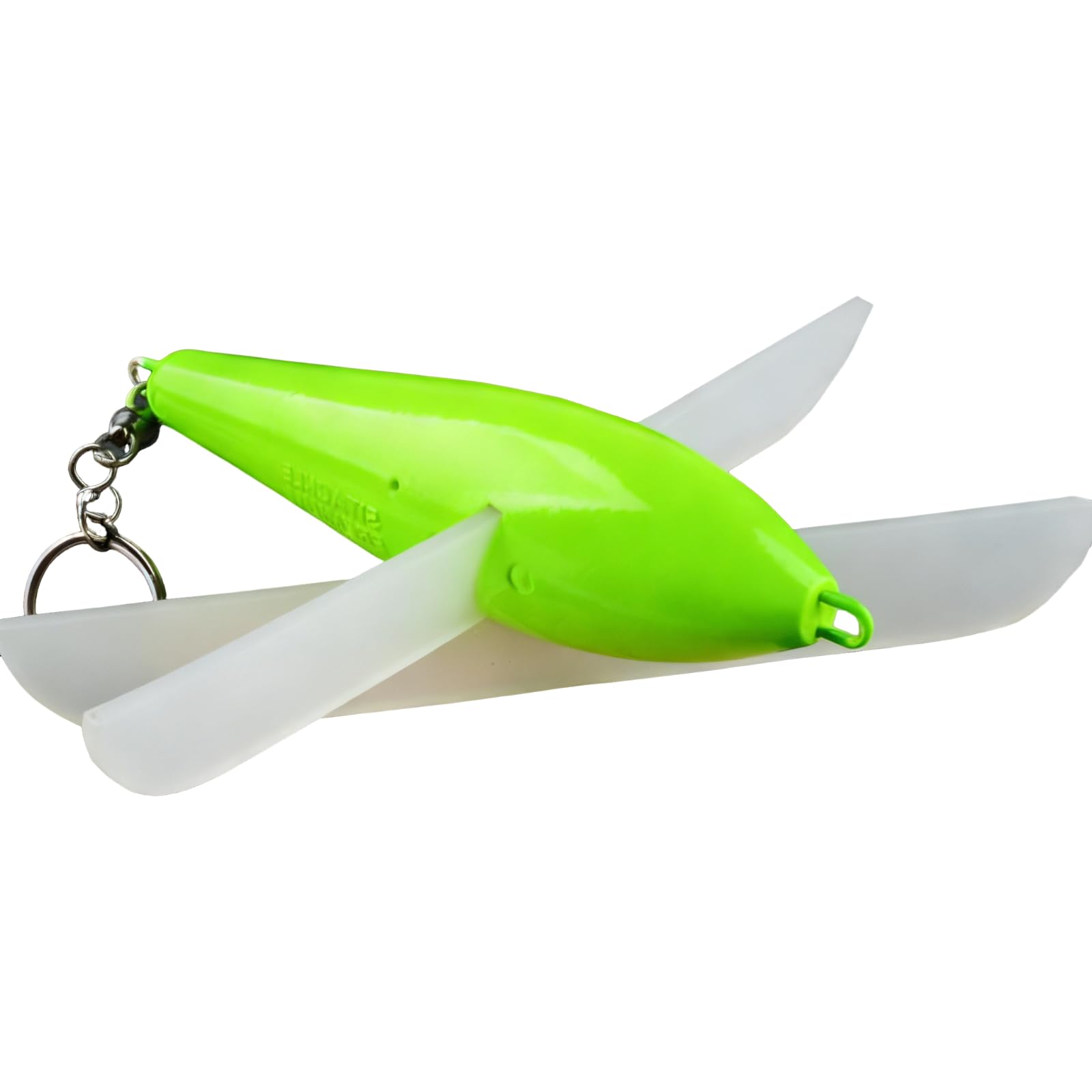 7,9 Zoll / 20 cm grüner Holz Angelköder, Big Airplane Baits Schleppköder mit Kunststoffflügeln, Köder für Thunfisch im Meer, einfacher Verbinder, stabiles Werfen, Meeresangelköder