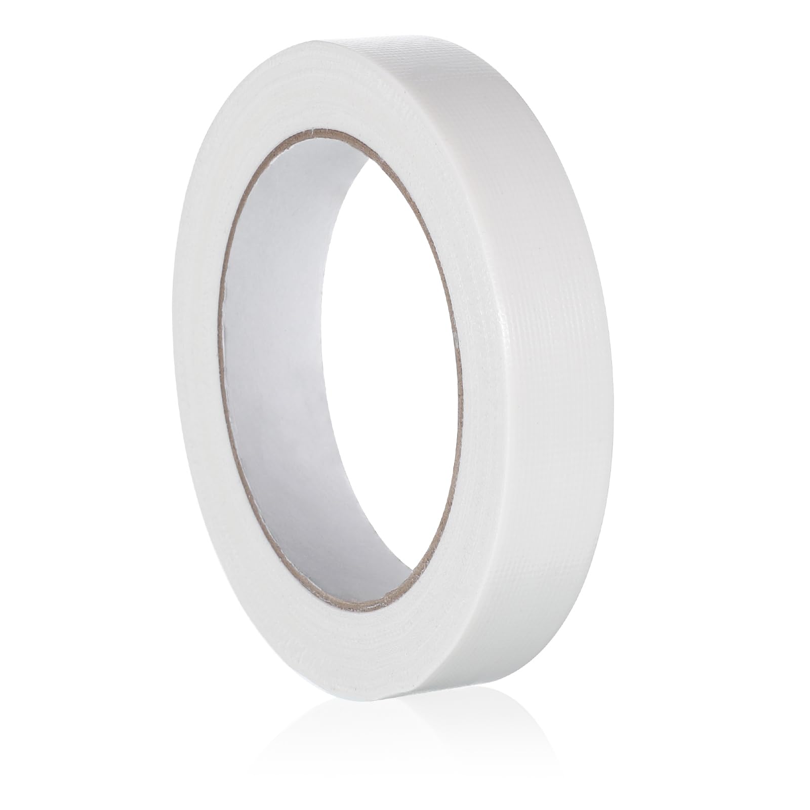 Skrfren 2cm X 20m White Gaffer Tape, Professional Premium Grade Gaffer Tape No Residue Hand Tear Self-Adhesive GafferTape Industrial Grade White Duct Tapes for Labeling, Cable, Stage, Photo Studio