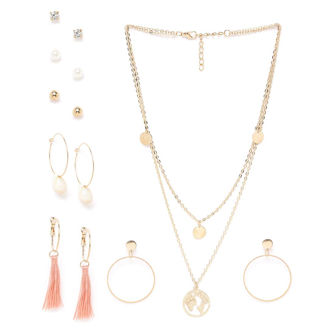 See full amazon price history chart for Jewels Galaxy Limited Edition Set of 6 Gold Plated Stud and Drop Earrings with a Layered Necklace for Women (JG-PC-ERGS-183) Jewels Galaxy Limited Edition Set of 6 Gold Plated Stud and Drop Earrings with a Layered Necklace for Women (JG-PC-ERGS-183) (B08FMPLTV1) Amazon Price History, Amazon Price Tracker