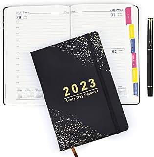 Calendar 2023 Weekly Planner A5, 12 Month Weekly Calendar (Jan.2023-Dec.2023), Hardcover Notebook with Elastic Band, Pen, Diary 2023, 312 Pages, 22 x 14 cm