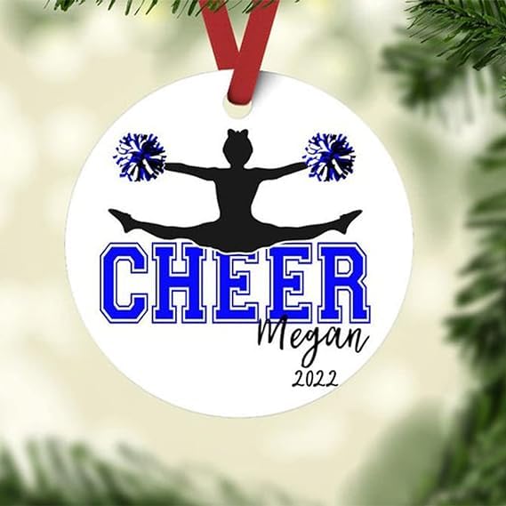 GenericPersonalized Cheerleader Ornament 2023 - Custom Cheer Christmas Ornament - Cheer Team Gift - Christmas Keepsakes for Cheerleader - Cheerleader Christmas Tree Ornaments - Sport Christmas Ornaments