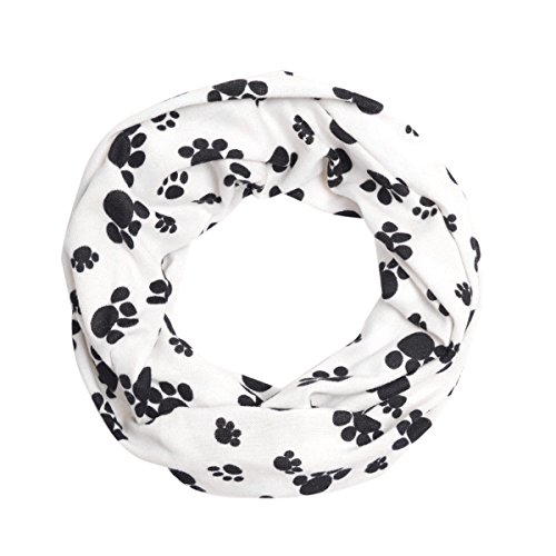 TrendsBlue Premium Dog Paw Print Double Layer Infinity Loop Circle Scarf3