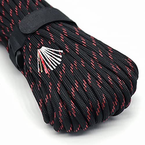 Image of PSKOOK Survival Paracord Parachute Fire Cord Survival Ropes Red Tinder Cord PE Fishing Line Cotton Thread 7 Strands Outdoor 20, 25, 100 Feet