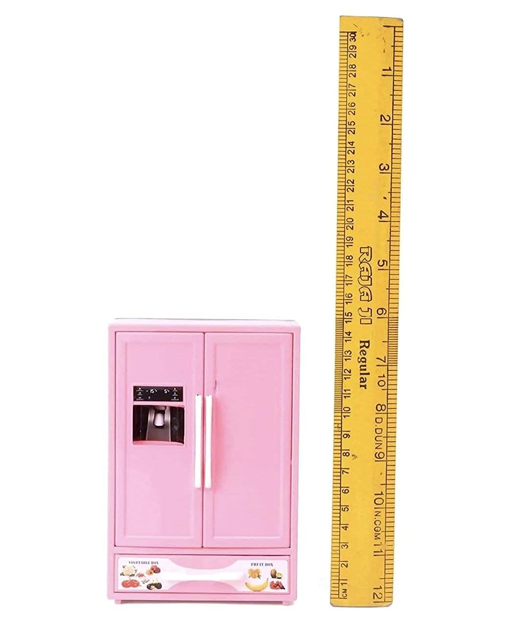 Shivaaro Plastic Premium Fridge Toy for Kids, Lovely 2 Drawer Refrigerator Kitchen Toy (Pink) 3