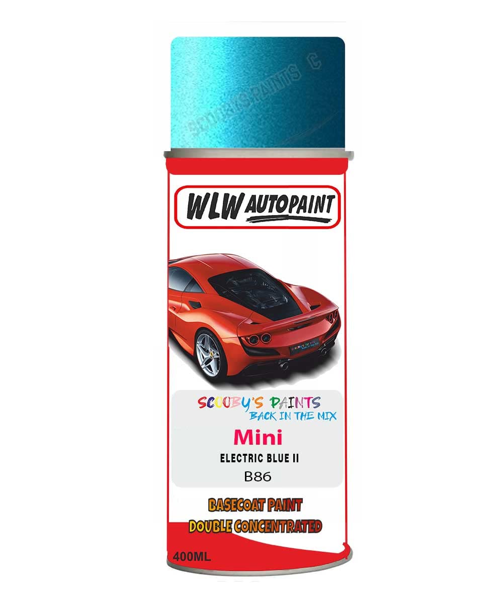 Basecoat Aerosol Spray Paint For Mini Cooper Converible Electric Blue Ii 2014-2019 Code B86