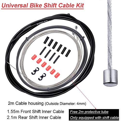 Gaines Frein Kit Câbles Frein Vélo Universel Blanc - VTT, Route - 2.45m Gaine + Câbles Avant/Arrière Accessoire Freinage Vélo