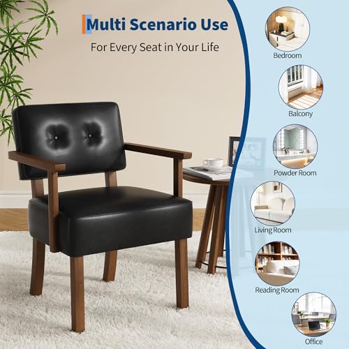 Sillón Plegable Cuero Sintético Negro miniatura 6