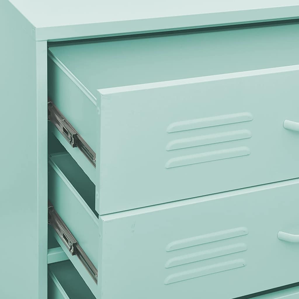 vidaXL Cassettiera Menta 80x35x101,5 cm in Acciaio