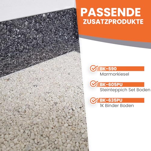 BEKATEQ BK-633 1K PU Bindemittel + Grundierung für Steinteppiche, 1kg farblos I Polyurethan Kiesfestiger für senkrechte/vertikale Untergründe I Kunstharz Wandbeschichtung für Wand, Treppe uvm.