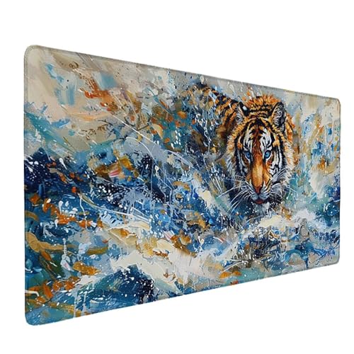 Tapis de souris XXL lavable avec base en caoutchouc antidérapant bleu