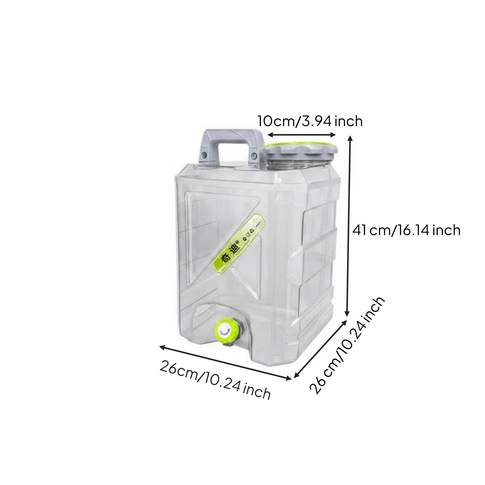 Tanica Acqua con Rubinetto senza BPA Contenitore Acqua Potabile con Rubinetto Ermetico per Auto, Trasparente, Cristallo Trasparente, 20L
