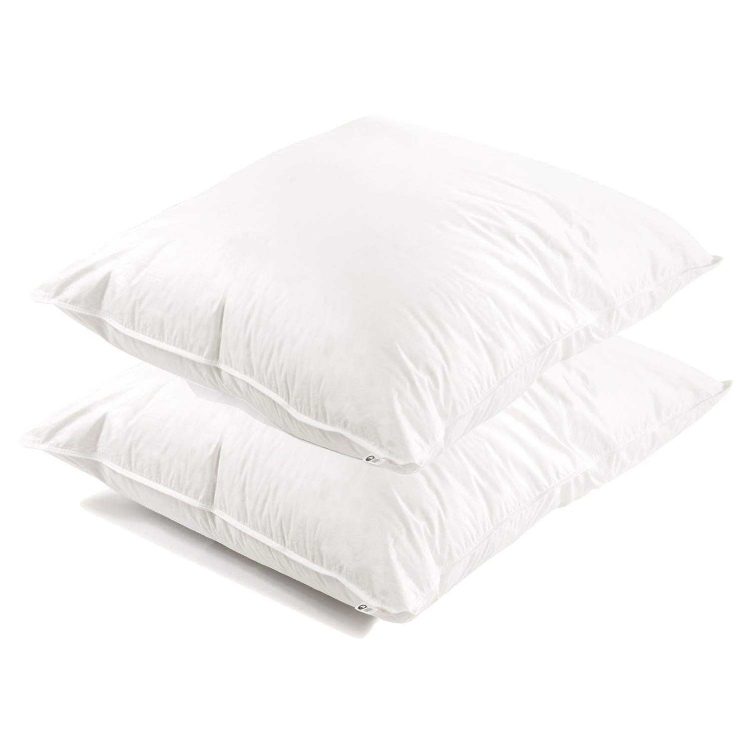 H&F Heimtextilien 2-er Set Premium Qualität | Kopfkissen 80x80 cm | Füllung: 1500 Gramm Daunen | 100% Natur Kissen | Bezug: 100% Baumwolle | Daunenkissen 80 x 80 cm | Oeko-TEX Zertifiziert