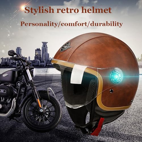 Casque moto jet bluetooth intégré avec visière rétractable et finition cuir - 8