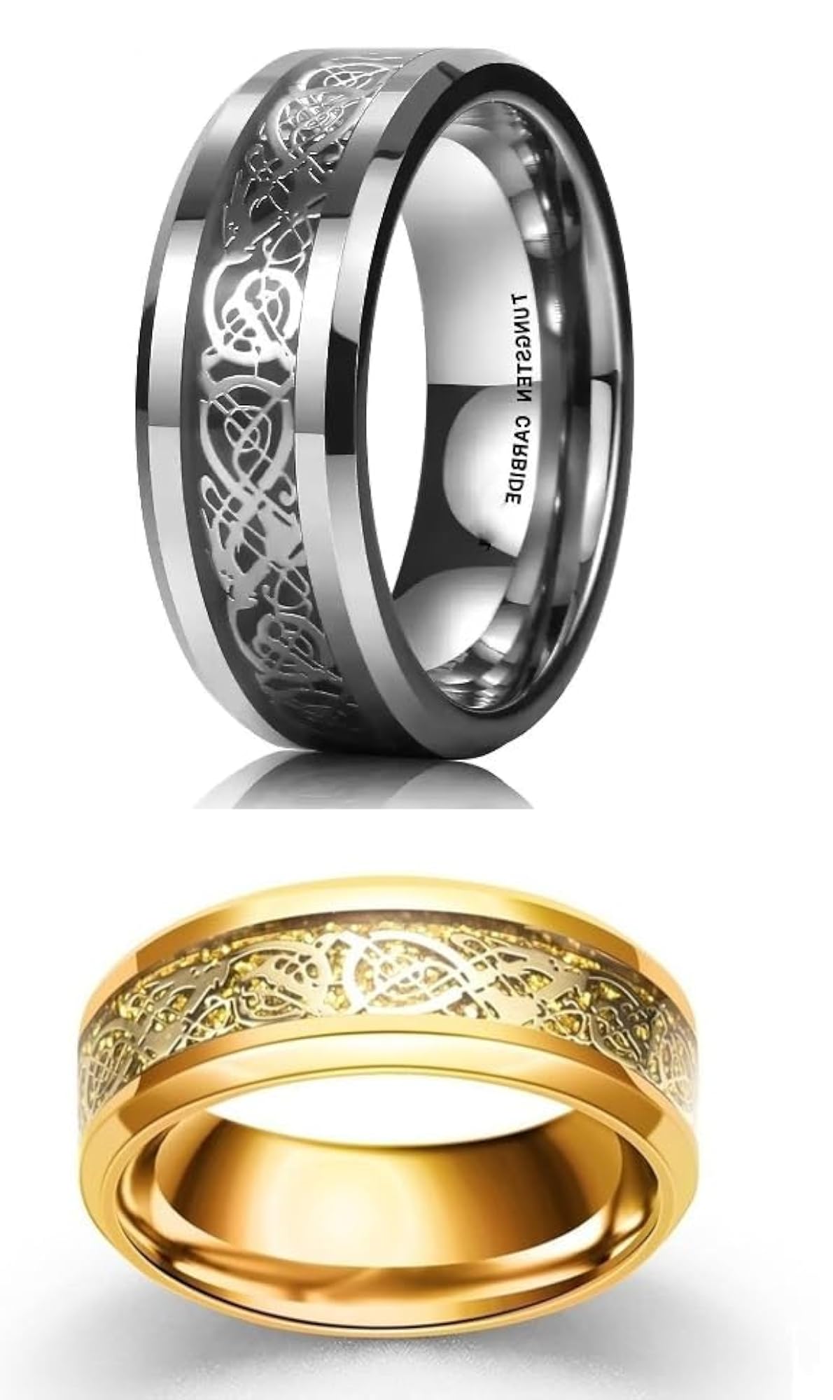 Gold & Silver Dragon Adjustable Ring, Unisex Statement