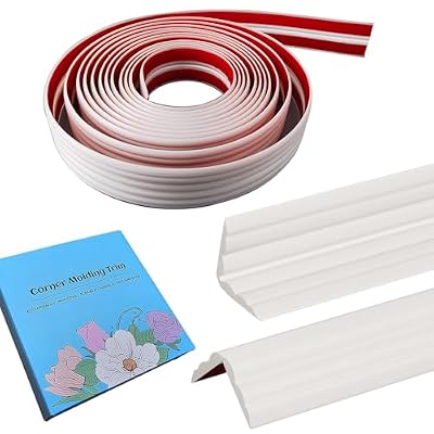 Inside & Outside Corner Trim, Peel and Stick Wall Molding Trim 3D DIY Decorative Lines for Wall Floor Window Door Ceiling and More,Flexible,Self-Adhesive,1.5in x 16ft, White
