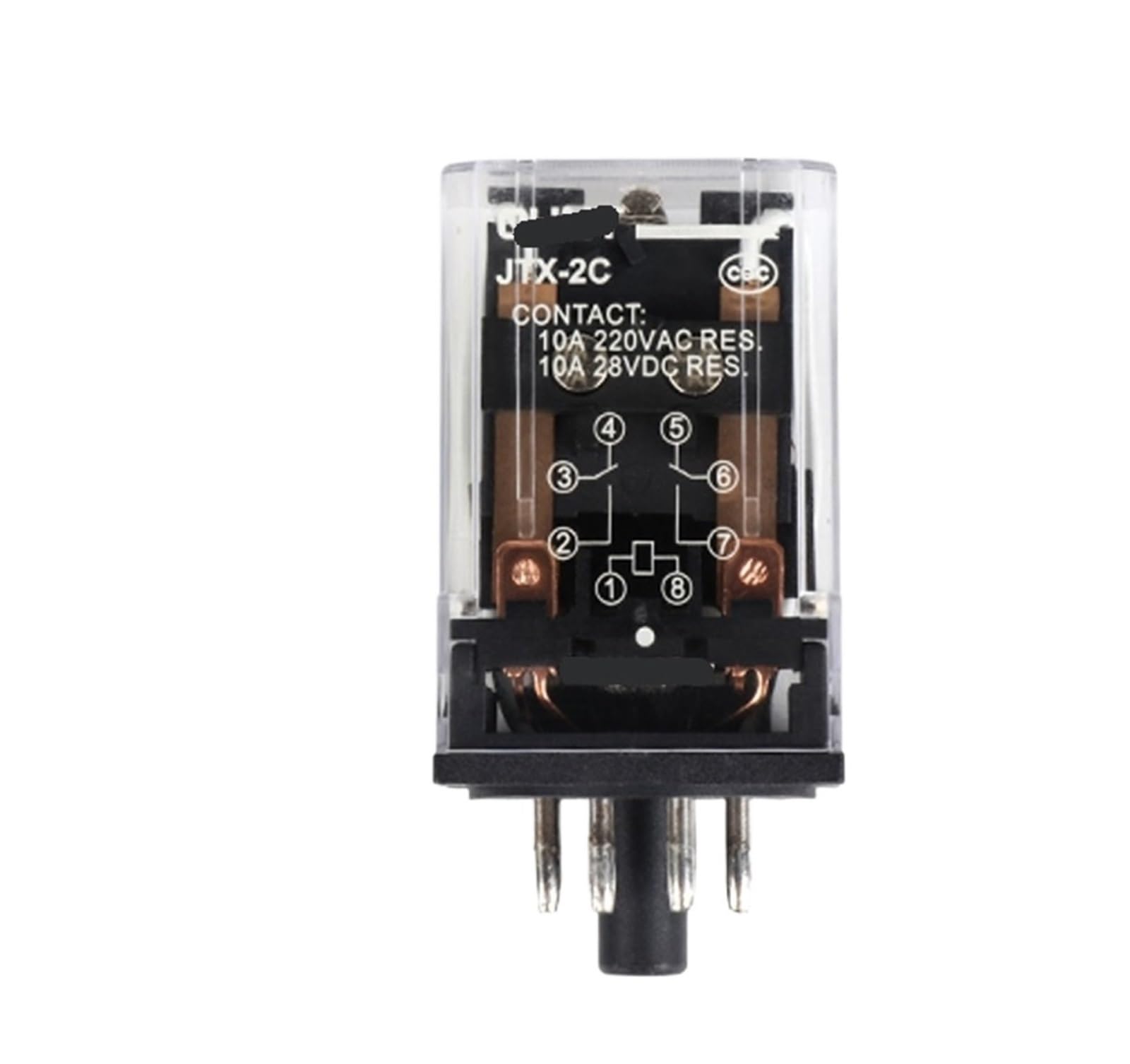 Relais intermédiaire 10a haute réactivité JTX-2C boîtier rond pour commutation 220V - 4