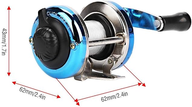 Solid Bait Casters Reel, Practical Lightweight Smooth Fishing Reel, Outdoor Fishing for Ice Fishing(Blue)