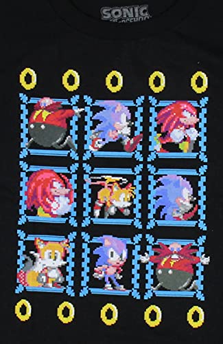 Sonic The Hedgehog Boy's Pixel Character Grid Video Game T-Shirt2