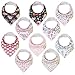 10-Pack Organic Baby Bandana Drool Bibs - Organic Cotton Bandana Bibs for Girls - Super Absorbent Bandana Drool Bibs - Teething Bibs - Baby Bibs for Girl, Infant, Toddler - Bibs Set (Tea Party)