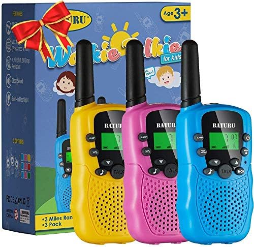 Walkie Talkies for Kids 22 Channels 2 Way Radios Toy with Backlit LCD Flashlight, 3-12 Year Old Boys Girls Gifts Toys 3 Miles Range for Outside, Camping, Hiking