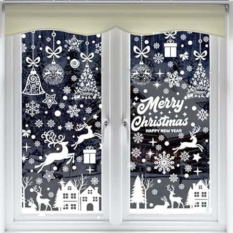 193PCS Reusable Christmas Window Stickers Cover