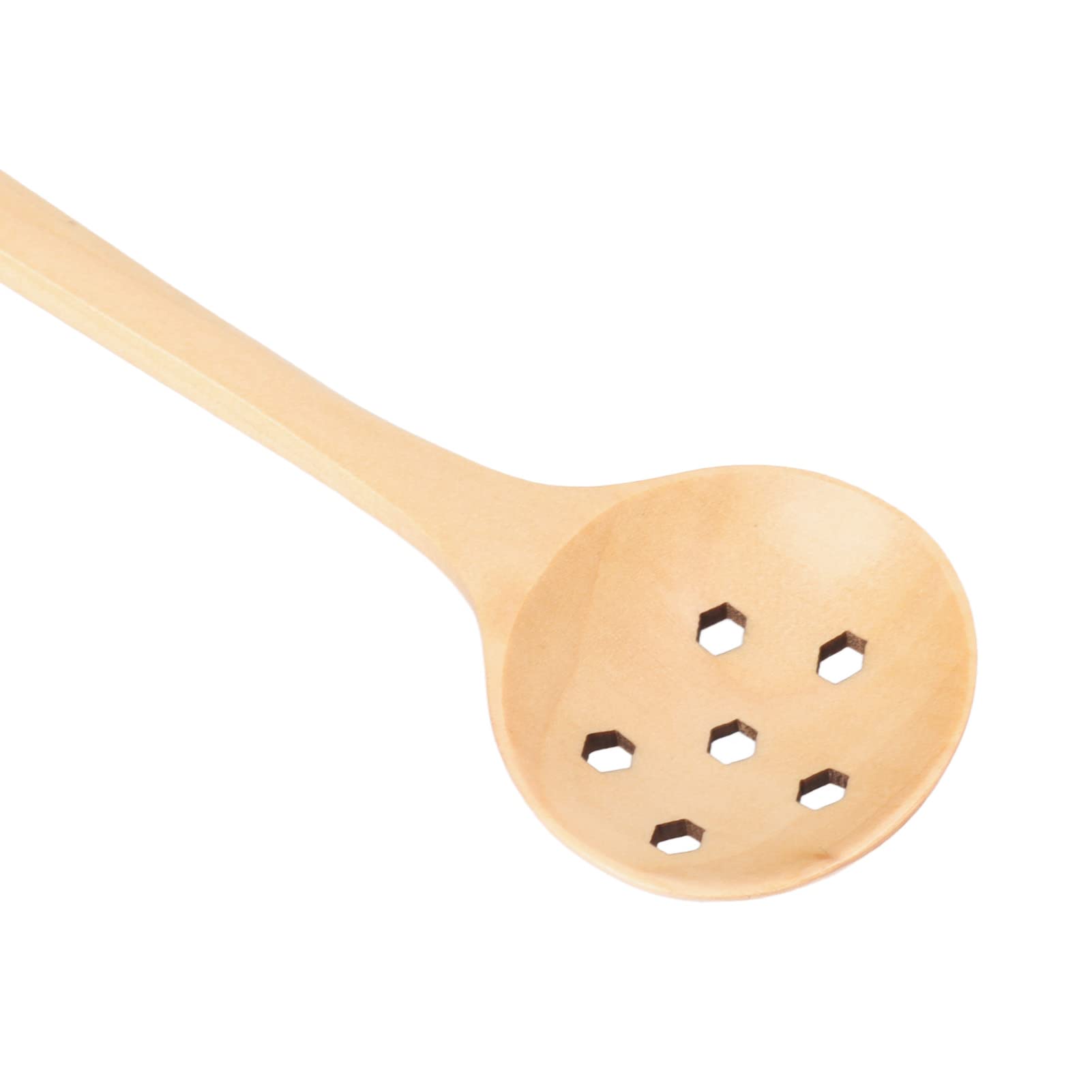 2 Cucchiai Da Portata In Legno Naturale Di Phoebe - 24 Cm, Bocca Larga, Manico Curvo, Per Pentole Antiaderenti