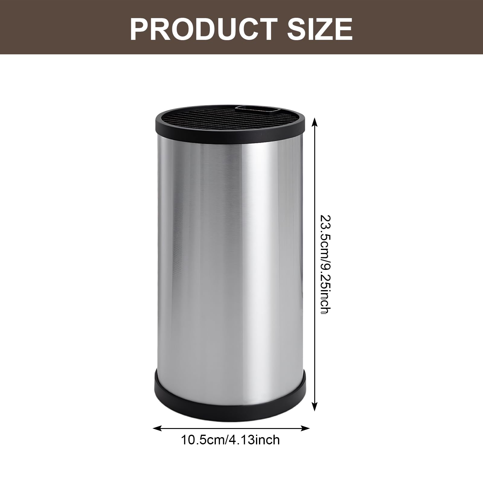 Portacoltelli Bianco Universale Senza Coltelli - Ceppo Rotondo Con Inserto Estraibile, 22.5x11.1 Cm - copertina