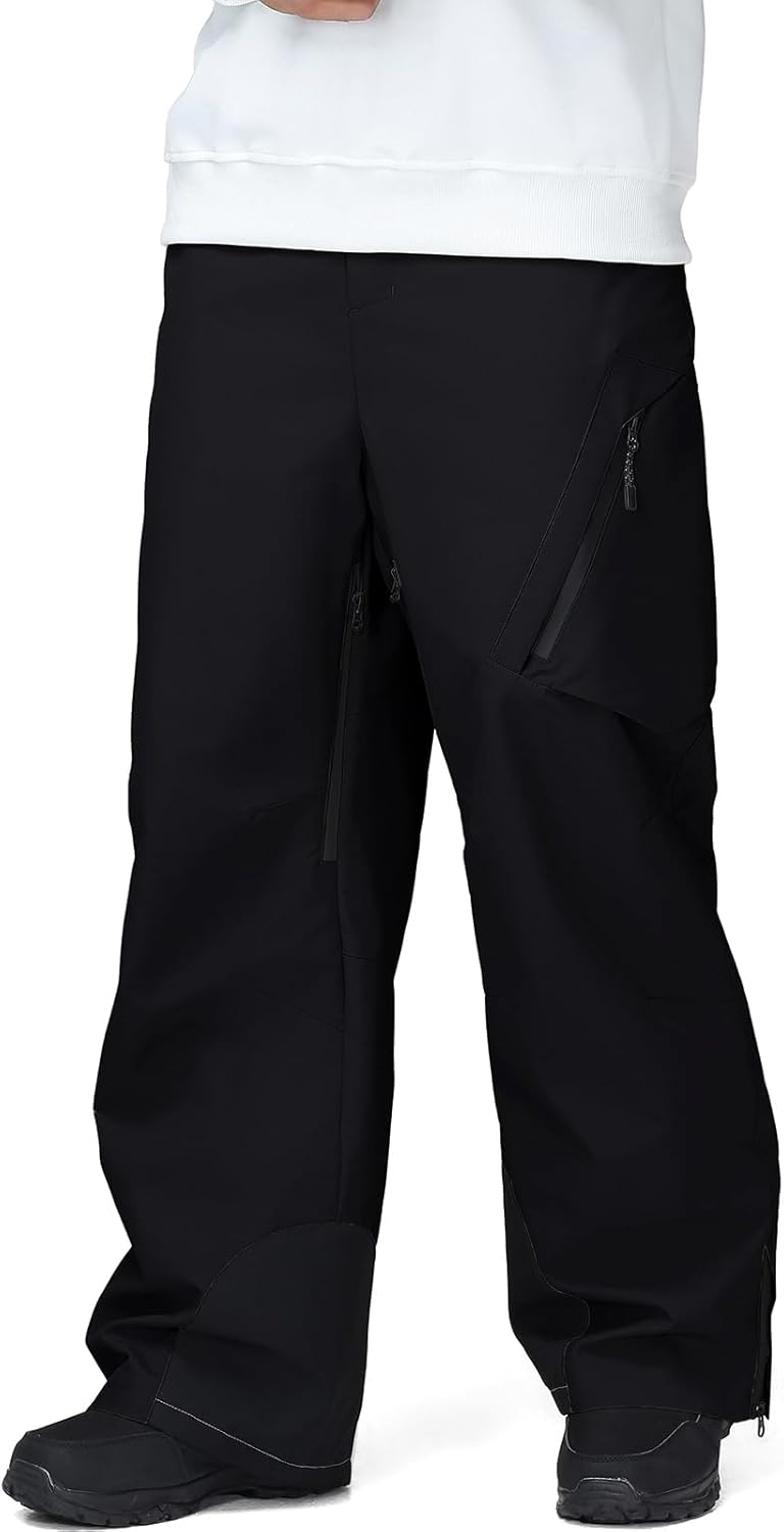 WOWULOVELY Womens Mens Ski Pants Baggy Cargo Snow Pants Loose Fit Waterproof Windproof Insulated Warm Insulated Winter Sport - Image 2