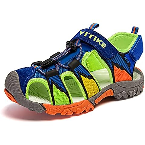 Sandalen Kinder Jungen Mädchen Outdoor Sports Trekkingsandalen Atmungsaktiv und schnell trocknend, 1-blau, 29 EU Cover