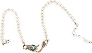 KESYOO Stylish Snake-shape Pearl Necklace Adjustable Choker Women Fashion Jewelry for Daily Parties