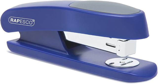 Rapesco RR7260L3 Sting Ray Half Strip Stapler, 20 Sheet Capacity, Blue