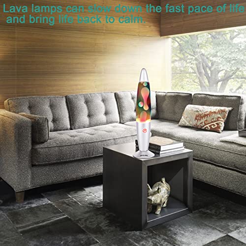 Opulars Colorful Lava Lamp Rainbow Lava Lamps For Adults And Kids, 13.5-Inch Silver Base Lamp With White Wax In Clear Liquid,Multicolor Mood Lighting Birthday Gift Halloween Christmas Decorations #TOP7