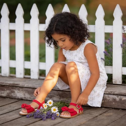 Image of Girls Dress Sandals Comfy Hook and Loop Summer Shoes for Toddlers