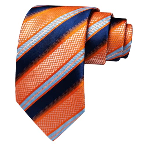 Image of Barry.Wang Mens Tie Set Plaid Check Neckties Formal Business Wedding Luxury Pocket Square Cufflinks