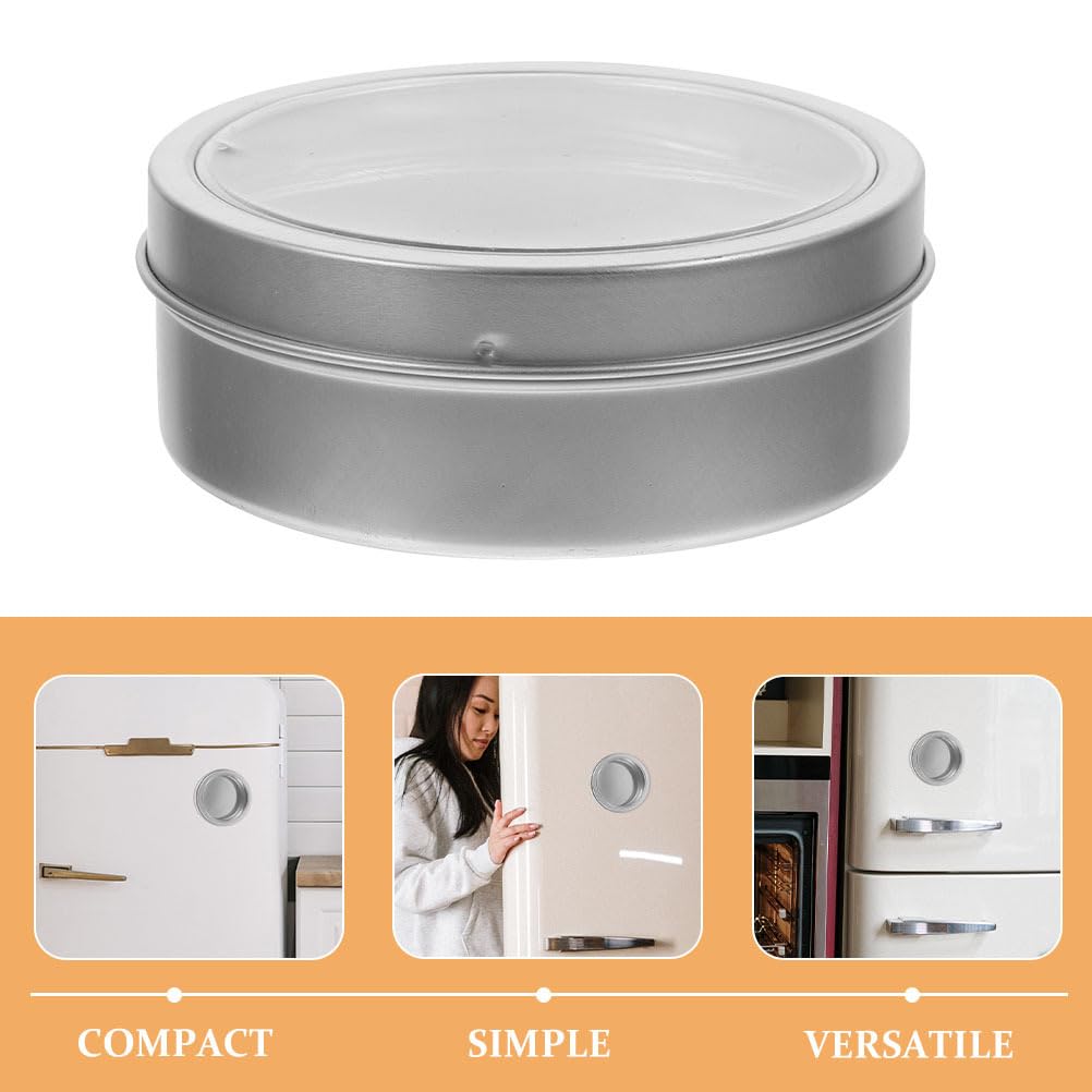 ABOOFAN Lot De 4 Bocaux À Épices Magnétiques En Inox 9.00 Cm Avec Couvercle Transparent Pour Cuisine Réfrigérateur Garde-Manger Et Camping-Car