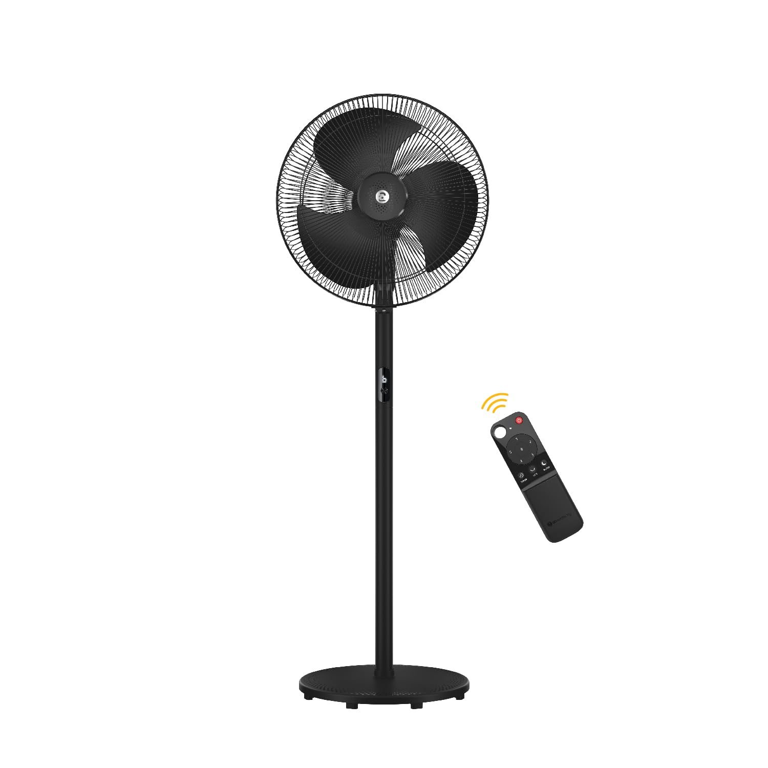 atomberg Stelios Pro 400mm Pedestal Fan for Home | High Speed Stand Fan| LED Display | 6 Speeds | Remote with Oscillation,Timer,Sleep | Induction Motor | 1+1 Year Warranty (Midnight Black)